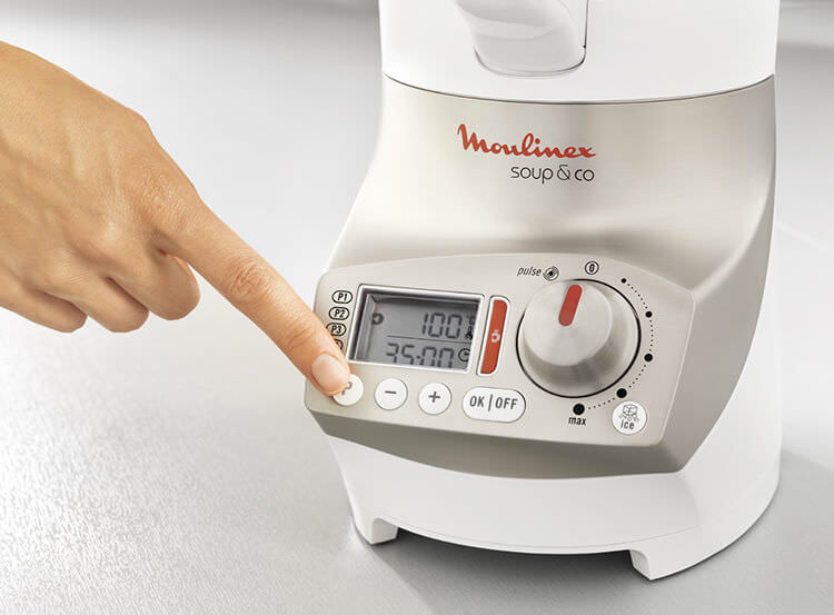 MOULINEX LM924500 Soup&Plus Blender Chauffant, Capacité utile 2 L, 5  vitesses, Ecran tactile, Livre recettes, Fabriqué