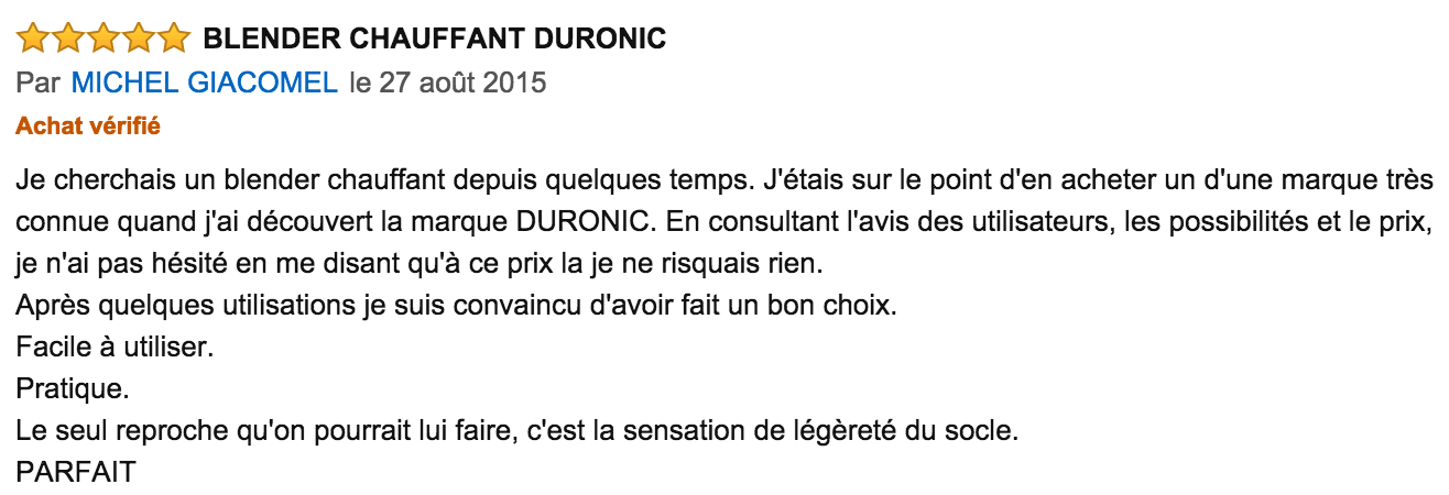 commentaire Duronic BL89